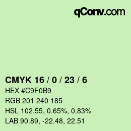 Color code: CMYK 16 / 0 / 23 / 6 | qconv.com