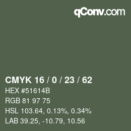 Color code: CMYK 16 / 0 / 23 / 62 | qconv.com