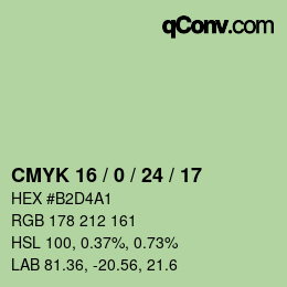 Color code: CMYK 16 / 0 / 24 / 17 | qconv.com