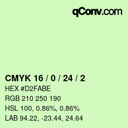 Color code: CMYK 16 / 0 / 24 / 2 | qconv.com