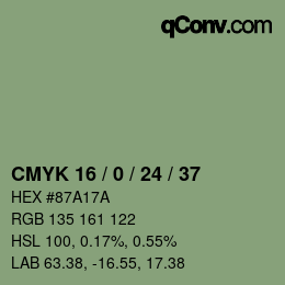 Color code: CMYK 16 / 0 / 24 / 37 | qconv.com