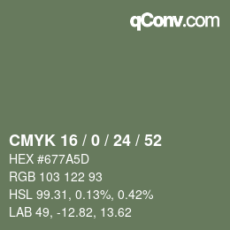 Color code: CMYK 16 / 0 / 24 / 52 | qconv.com