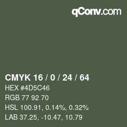 Color code: CMYK 16 / 0 / 24 / 64 | qconv.com