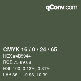 Color code: CMYK 16 / 0 / 24 / 65 | qconv.com