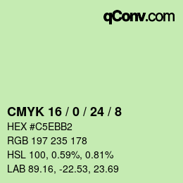 Color code: CMYK 16 / 0 / 24 / 8 | qconv.com