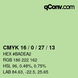 Color code: CMYK 16 / 0 / 27 / 13 | qconv.com