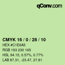 Color code: CMYK 16 / 0 / 28 / 10 | qconv.com