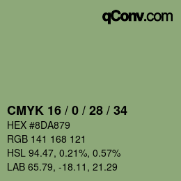 Código de color: CMYK 16 / 0 / 28 / 34 | qconv.com