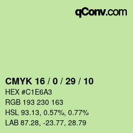 Color code: CMYK 16 / 0 / 29 / 10 | qconv.com