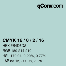 Color code: CMYK 16 / 0 / 2 / 16 | qconv.com