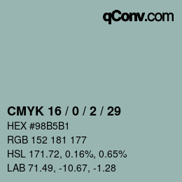 Color code: CMYK 16 / 0 / 2 / 29 | qconv.com