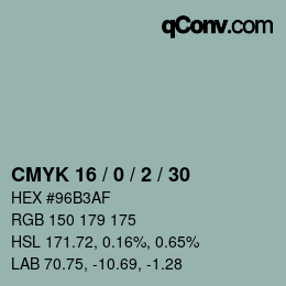 颜色代码: CMYK 16 / 0 / 2 / 30 | qconv.com