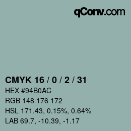 Color code: CMYK 16 / 0 / 2 / 31 | qconv.com