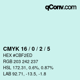 Color code: CMYK 16 / 0 / 2 / 5 | qconv.com
