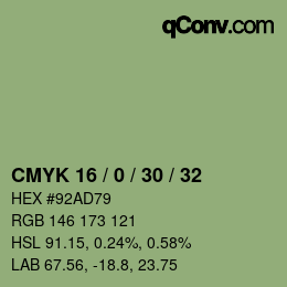 Código de color: CMYK 16 / 0 / 30 / 32 | qconv.com