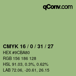 Código de color: CMYK 16 / 0 / 31 / 27 | qconv.com