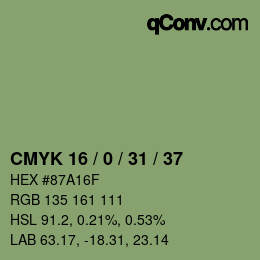 Color code: CMYK 16 / 0 / 31 / 37 | qconv.com