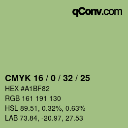 Color code: CMYK 16 / 0 / 32 / 25 | qconv.com