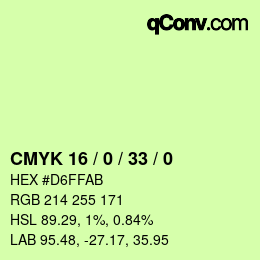 Color code: CMYK 16 / 0 / 33 / 0 | qconv.com