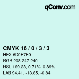 Color code: CMYK 16 / 0 / 3 / 3 | qconv.com