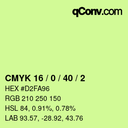 Color code: CMYK 16 / 0 / 40 / 2 | qconv.com