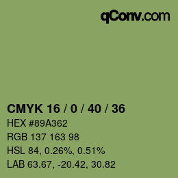 Color code: CMYK 16 / 0 / 40 / 36 | qconv.com