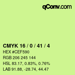 Color code: CMYK 16 / 0 / 41 / 4 | qconv.com