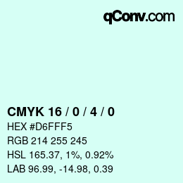 Farbcode: CMYK 16 / 0 / 4 / 0 | qconv.com