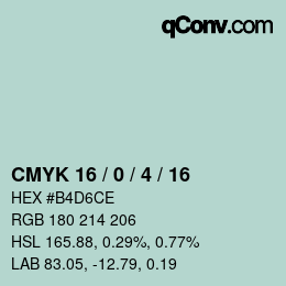 Color code: CMYK 16 / 0 / 4 / 16 | qconv.com