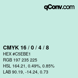 Color code: CMYK 16 / 0 / 4 / 8 | qconv.com