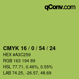 Código de color: CMYK 16 / 0 / 54 / 24 | qconv.com