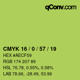 Código de color: CMYK 16 / 0 / 57 / 19 | qconv.com