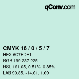 Color code: CMYK 16 / 0 / 5 / 7 | qconv.com