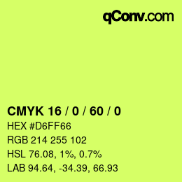 Código de color: CMYK 16 / 0 / 60 / 0 | qconv.com