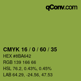 Color code: CMYK 16 / 0 / 60 / 35 | qconv.com