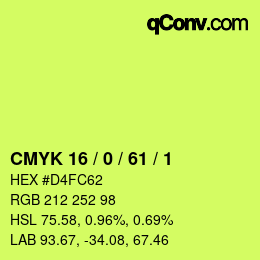 Color code: CMYK 16 / 0 / 61 / 1 | qconv.com