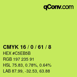 Color code: CMYK 16 / 0 / 61 / 8 | qconv.com