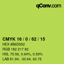 Color code: CMYK 16 / 0 / 62 / 15 | qconv.com