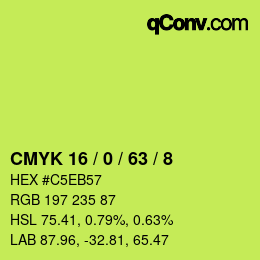 Color code: CMYK 16 / 0 / 63 / 8 | qconv.com