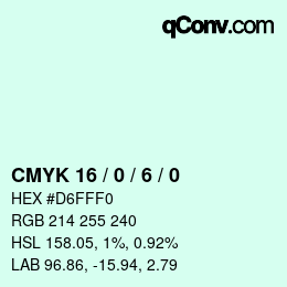 Color code: CMYK 16 / 0 / 6 / 0 | qconv.com