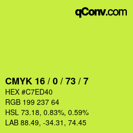 Código de color: CMYK 16 / 0 / 73 / 7 | qconv.com