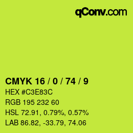 Código de color: CMYK 16 / 0 / 74 / 9 | qconv.com
