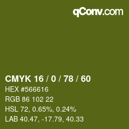 Código de color: CMYK 16 / 0 / 78 / 60 | qconv.com