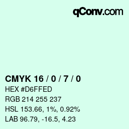 Color code: CMYK 16 / 0 / 7 / 0 | qconv.com