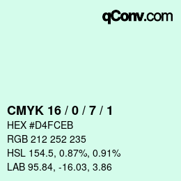 Color code: CMYK 16 / 0 / 7 / 1 | qconv.com