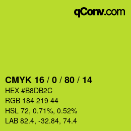 Código de color: CMYK 16 / 0 / 80 / 14 | qconv.com