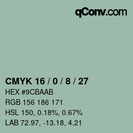 Color code: CMYK 16 / 0 / 8 / 27 | qconv.com