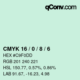 Color code: CMYK 16 / 0 / 8 / 6 | qconv.com