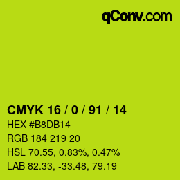 Código de color: CMYK 16 / 0 / 91 / 14 | qconv.com