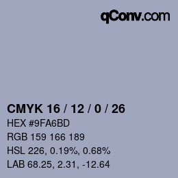 Color code: CMYK 16 / 12 / 0 / 26 | qconv.com